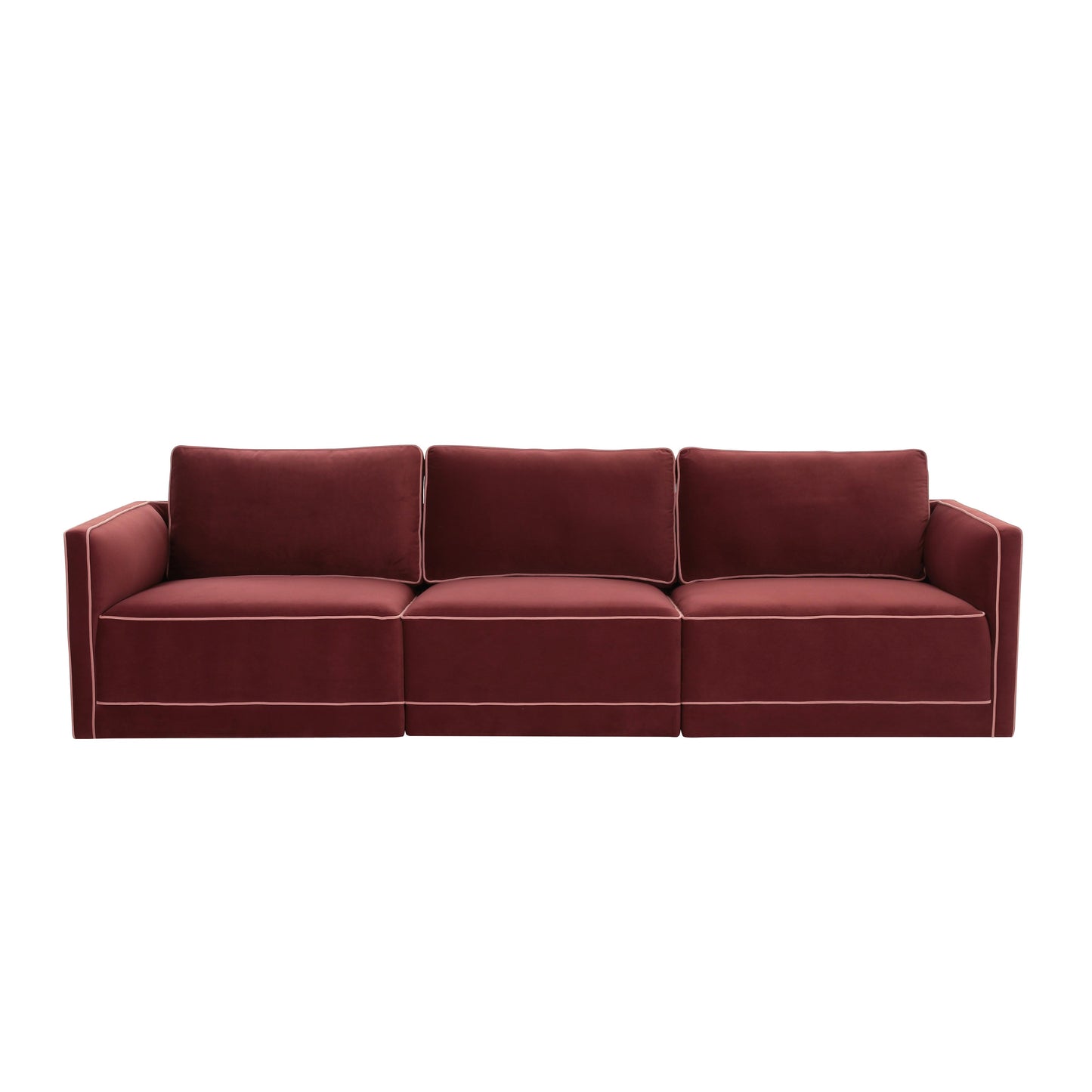 peele berry red modular sofa