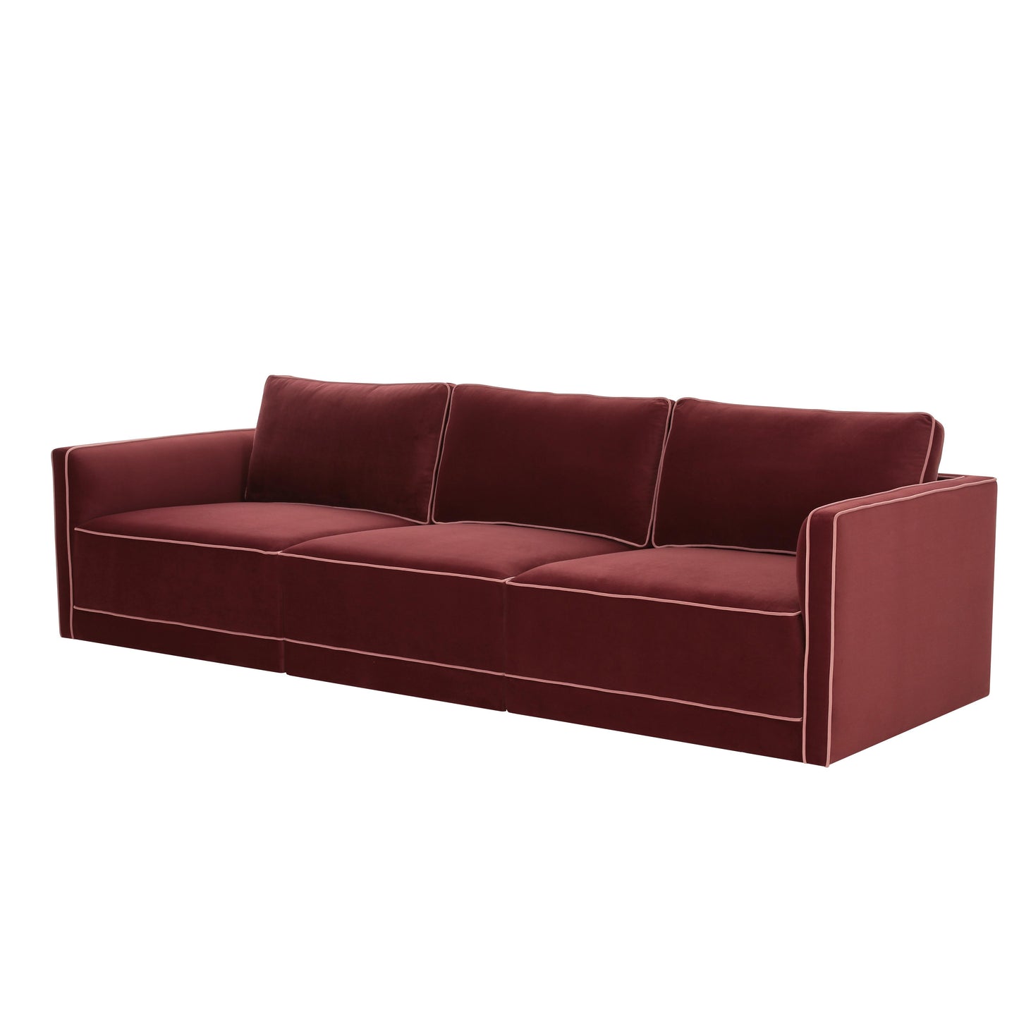 peele berry red modular sofa