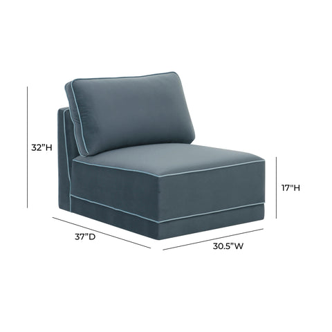 Margaux Versailles Performance Velvet Modular Armless Chair - image 4