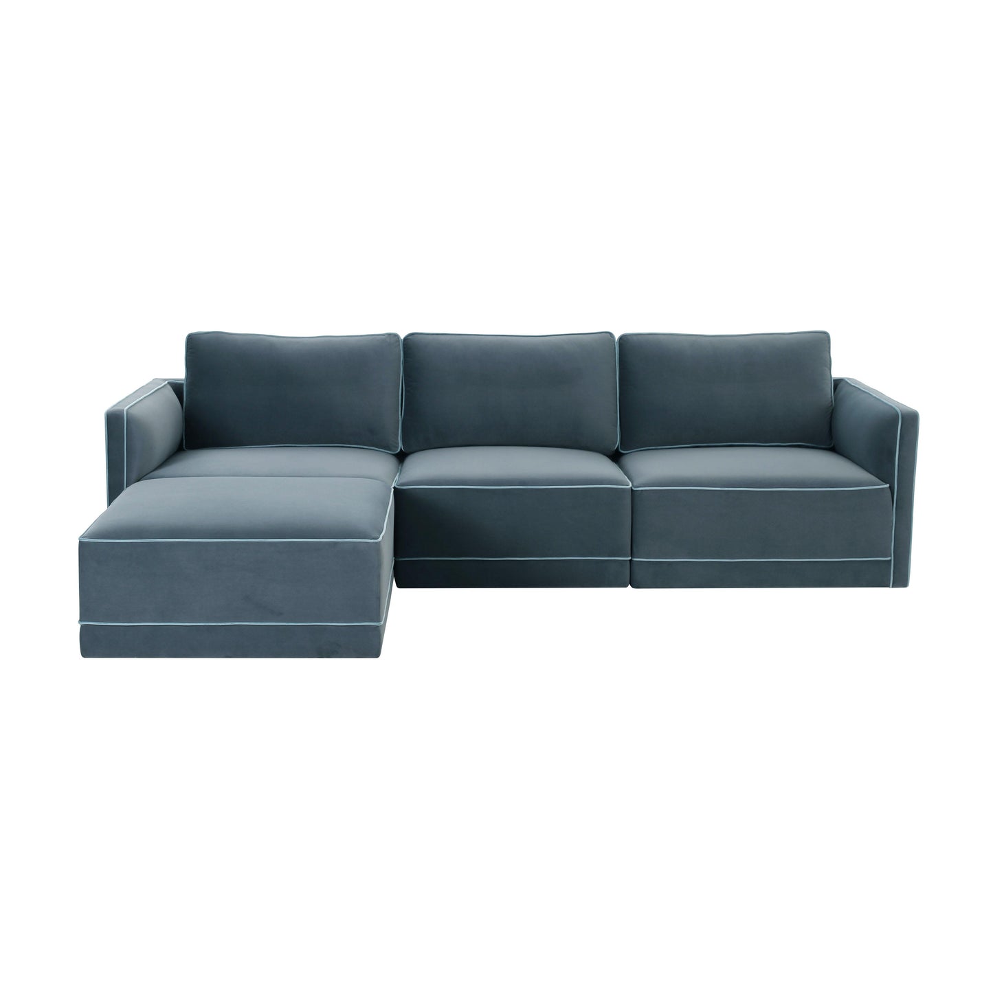 peele misty blue modular sectional