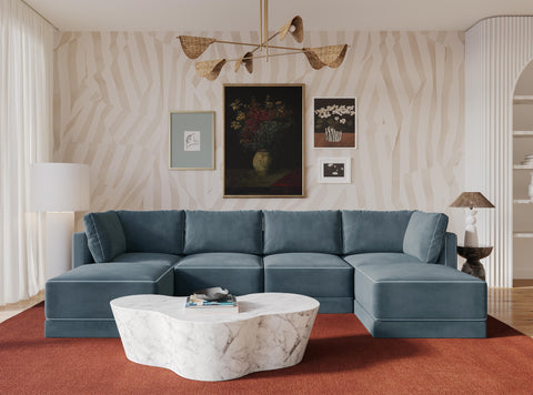 Margaux Versailles 6-Piece Performance Velvet Modular U Sectional - image 2
