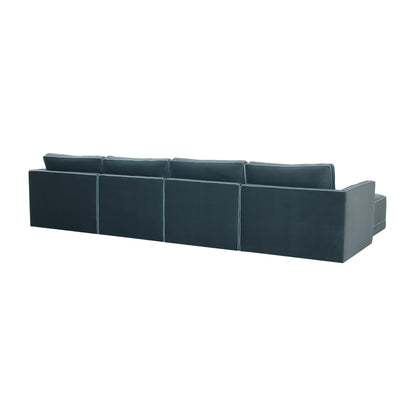 Peele Misty Blue Modular U Sectional