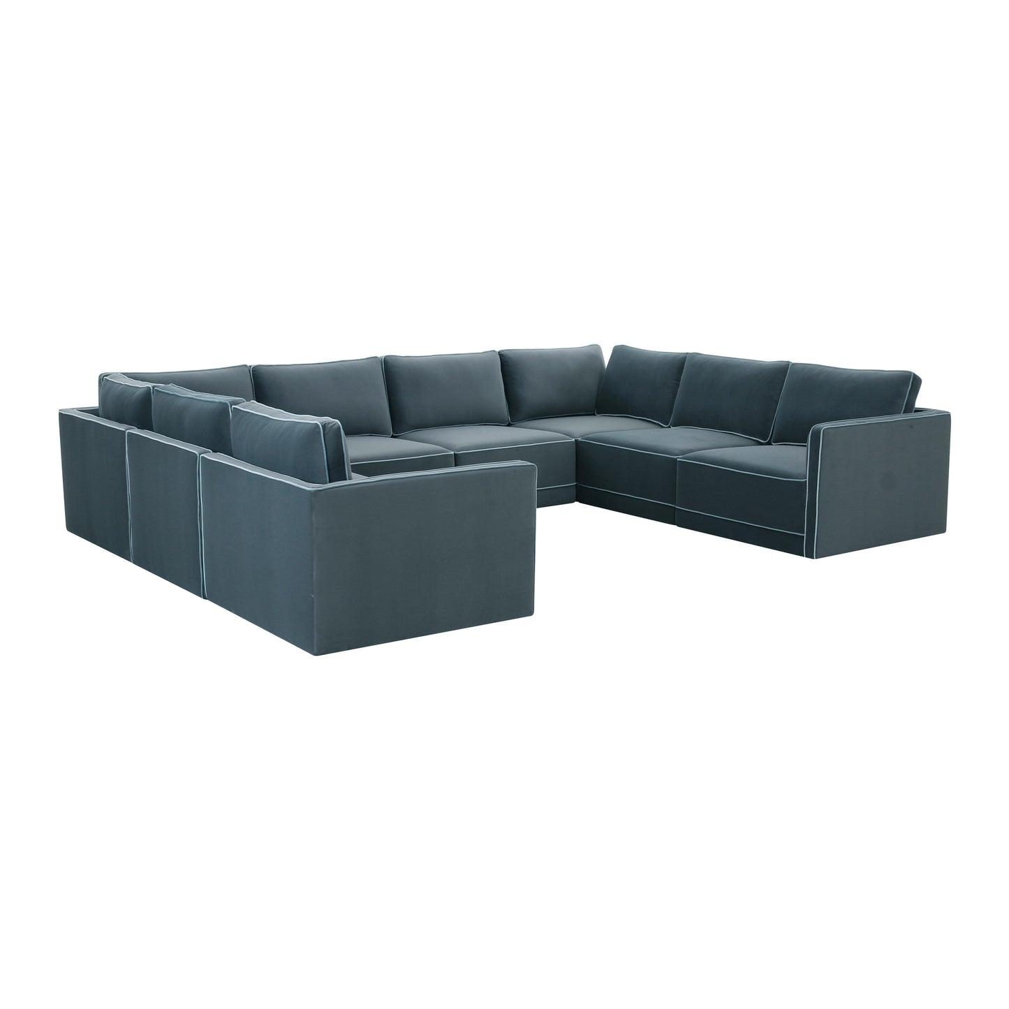 peele misty blue modular large u sectional