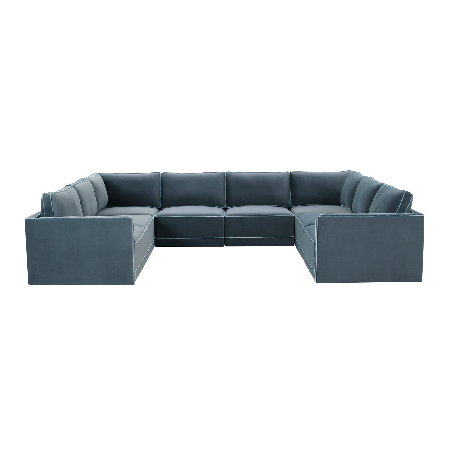 peele misty blue modular large u sectional