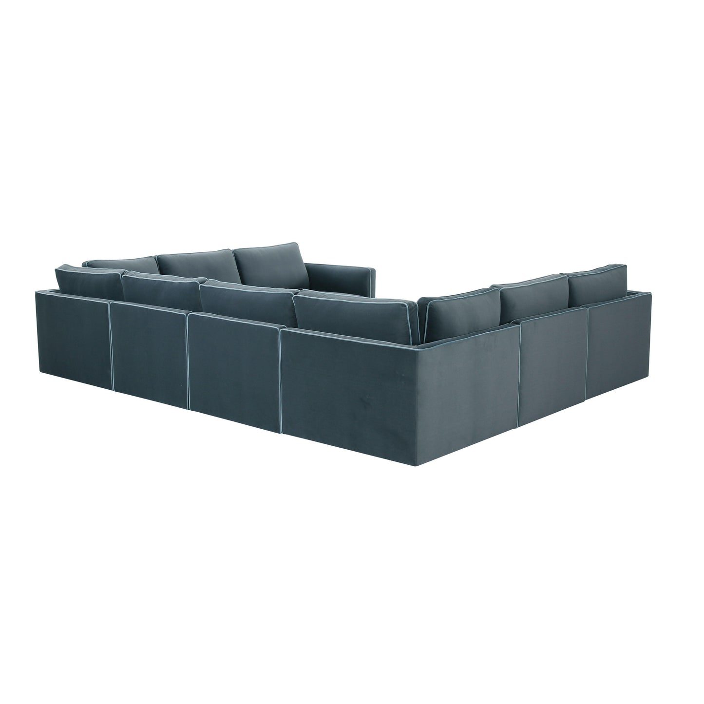 peele misty blue modular large u sectional