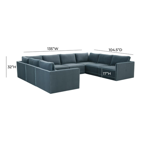 Margaux Versailles 8-Piece Performance Velvet Modular Large U Sectional - image 6