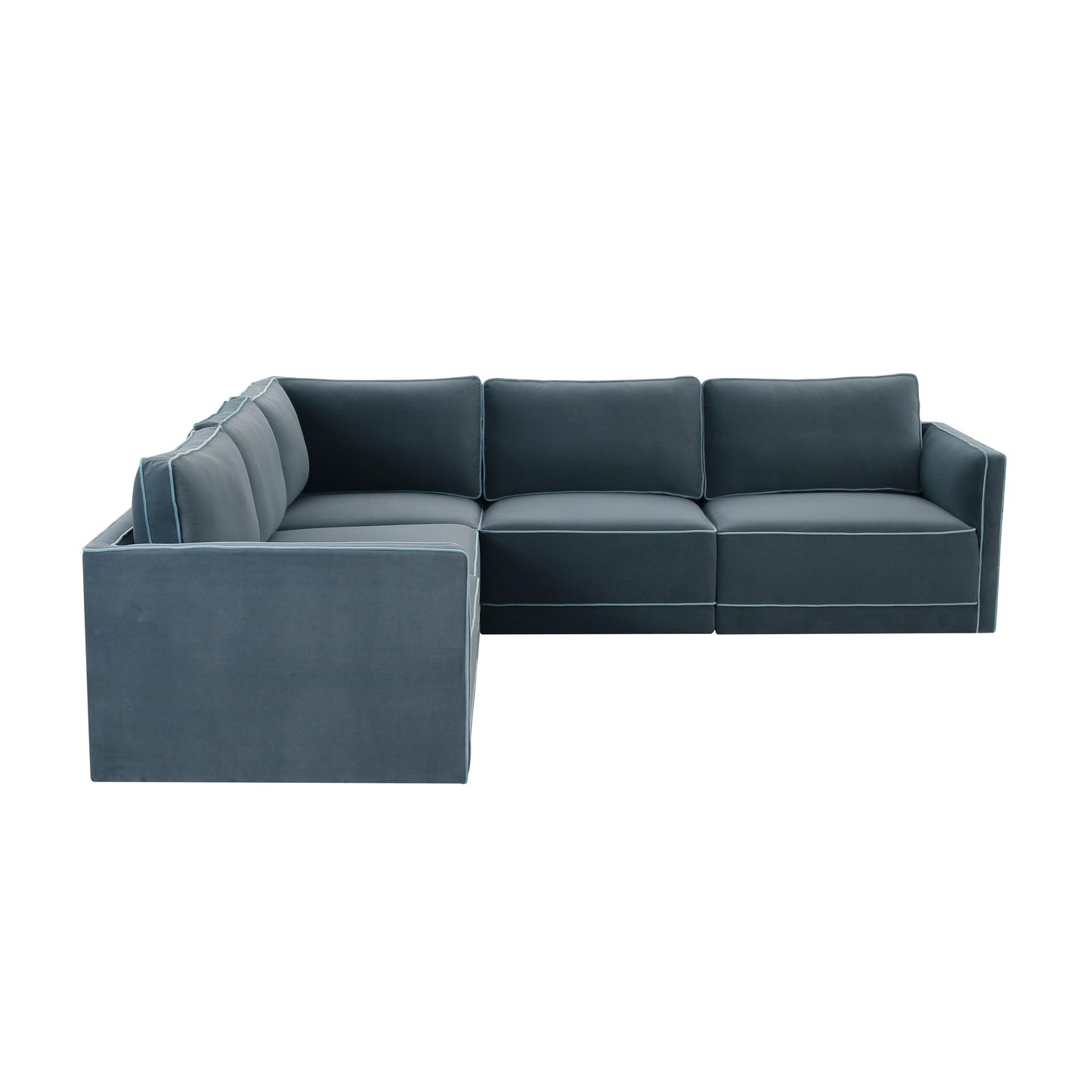 peele misty blue modular l sectional