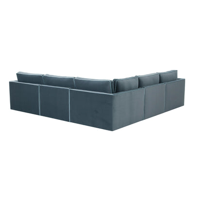 Peele Misty Blue Modular L Sectional