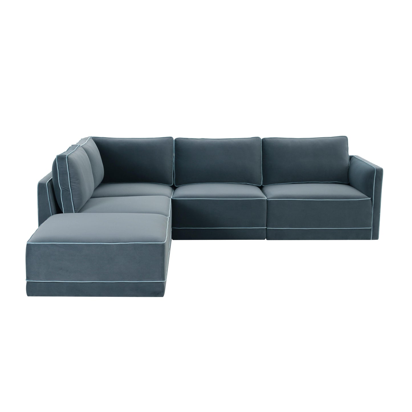 peele misty blue modular laf sectional