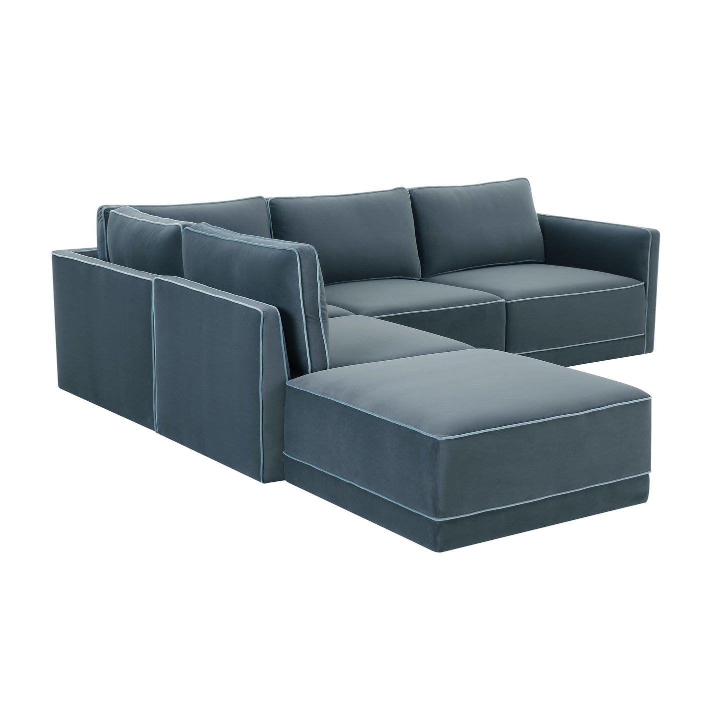 peele misty blue modular laf sectional