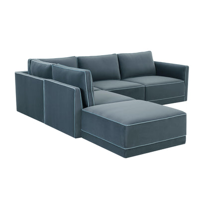 Peele Misty Blue Modular LAF Sectional