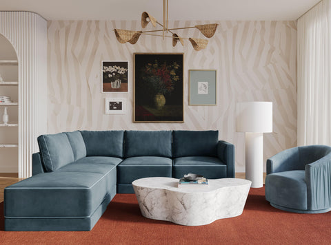 Margaux Versailles 5-Piece Performance Velvet Modular Left Facing Sectional - image 2