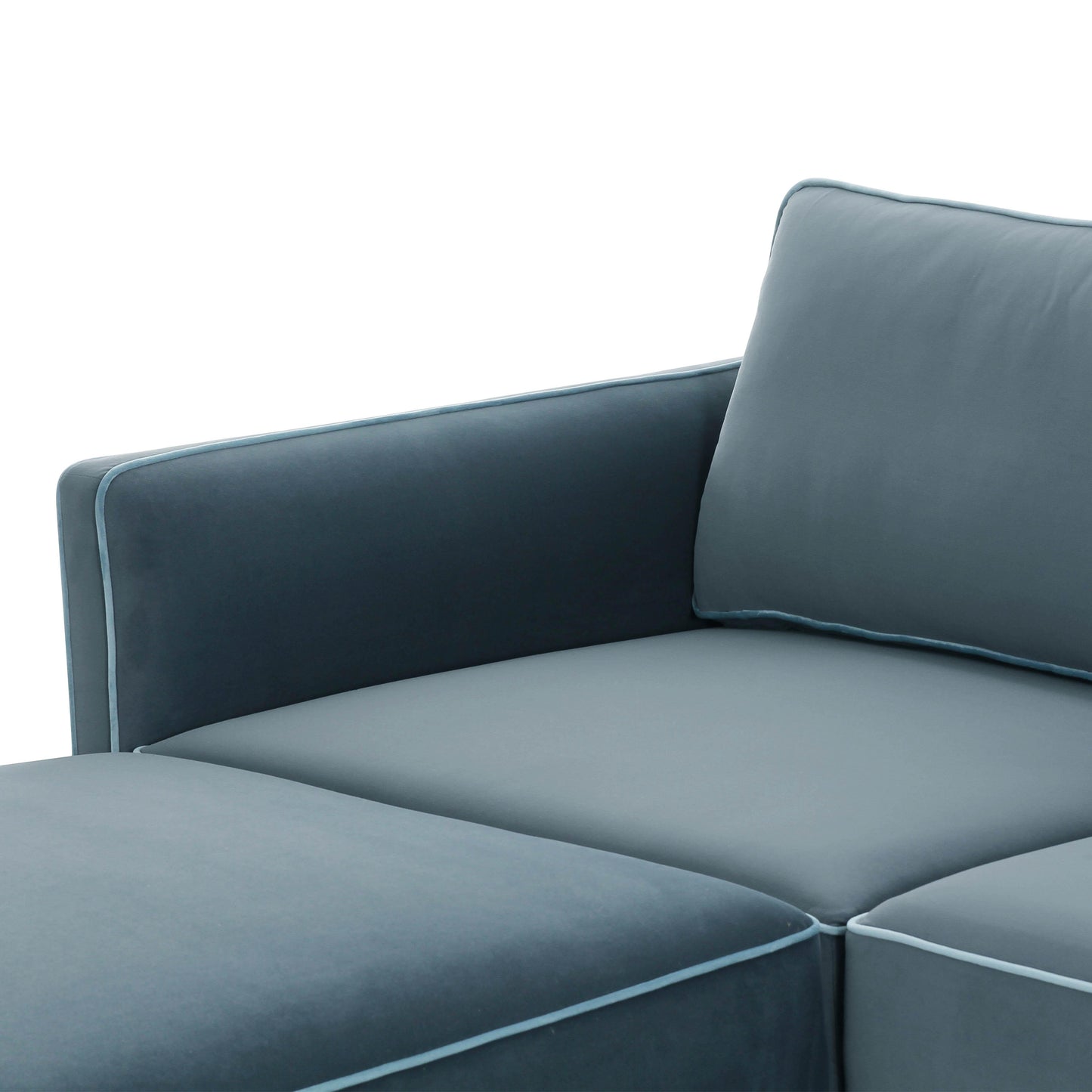 peele misty blue modular laf sectional