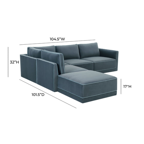Margaux Versailles 5-Piece Performance Velvet Modular Left Facing Sectional - image 6