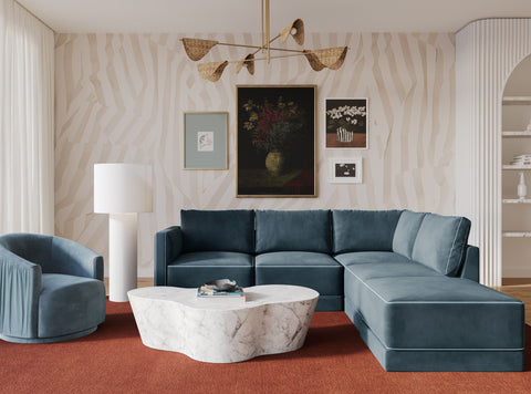 Margaux Versailles 5-Piece Performance Velvet Modular Right Facing Sectional - image 2
