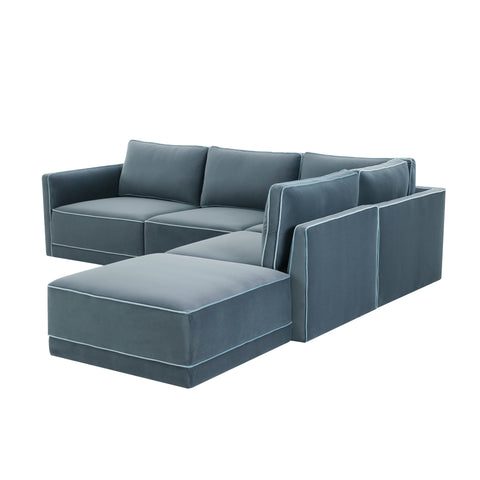 Margaux Versailles 5-Piece Performance Velvet Modular Right Facing Sectional - image 3