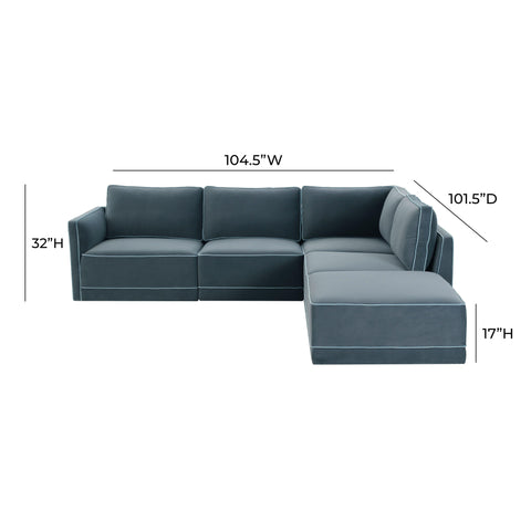 Margaux Versailles 5-Piece Performance Velvet Modular Right Facing Sectional - image 6
