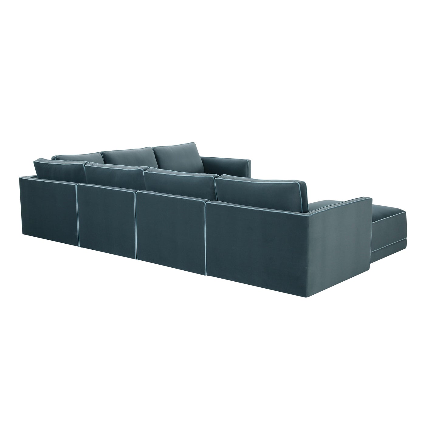 peele misty blue modular large chaise sectional