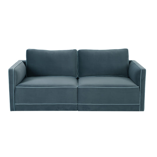 Peele Misty Blue Modular Loveseat