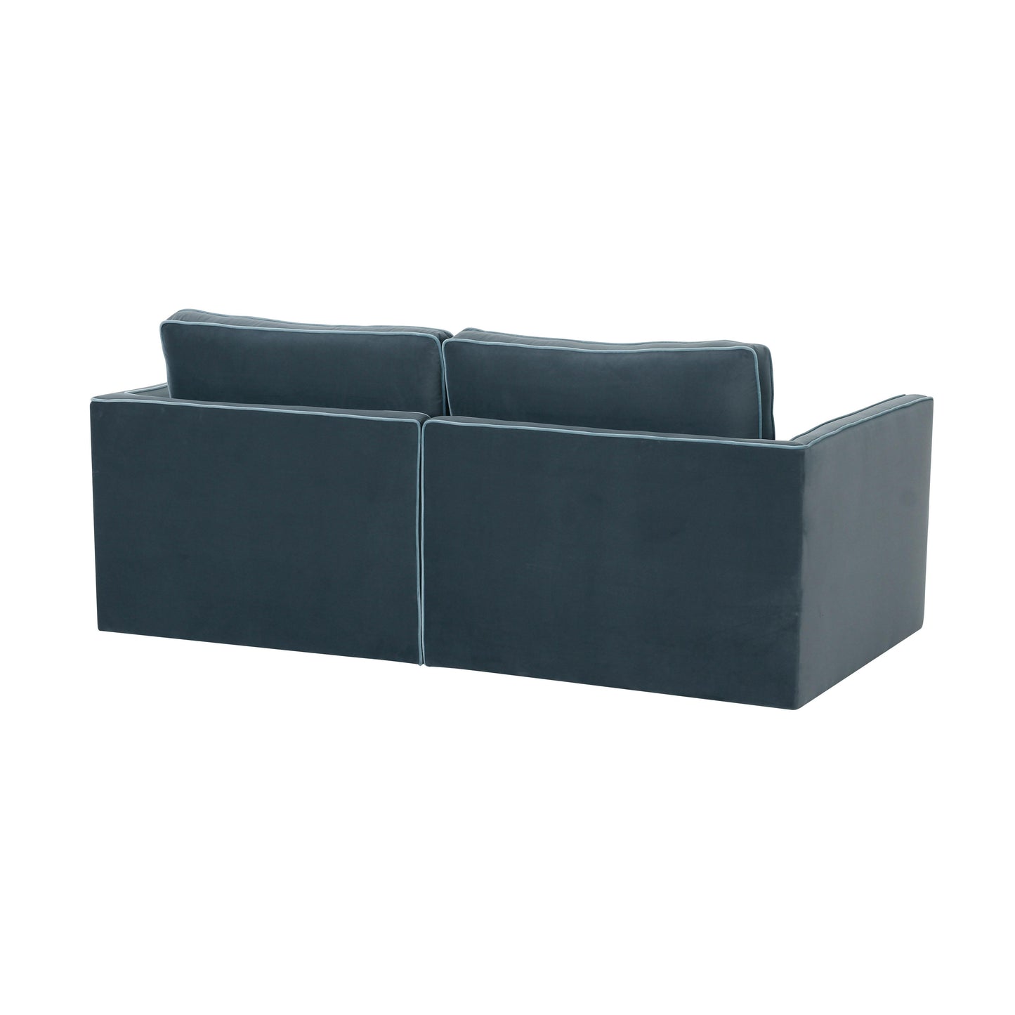 peele misty blue modular loveseat