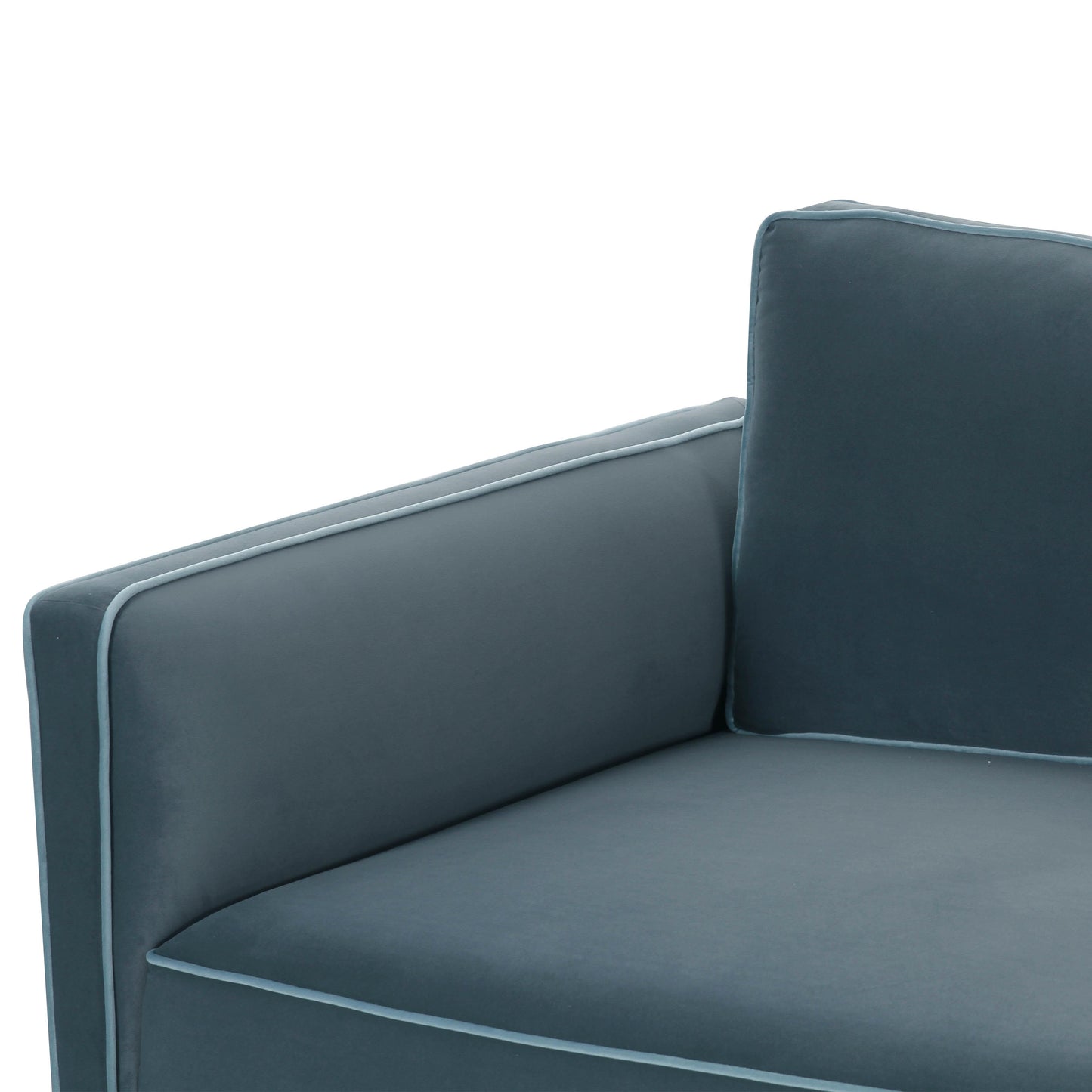 peele misty blue modular loveseat