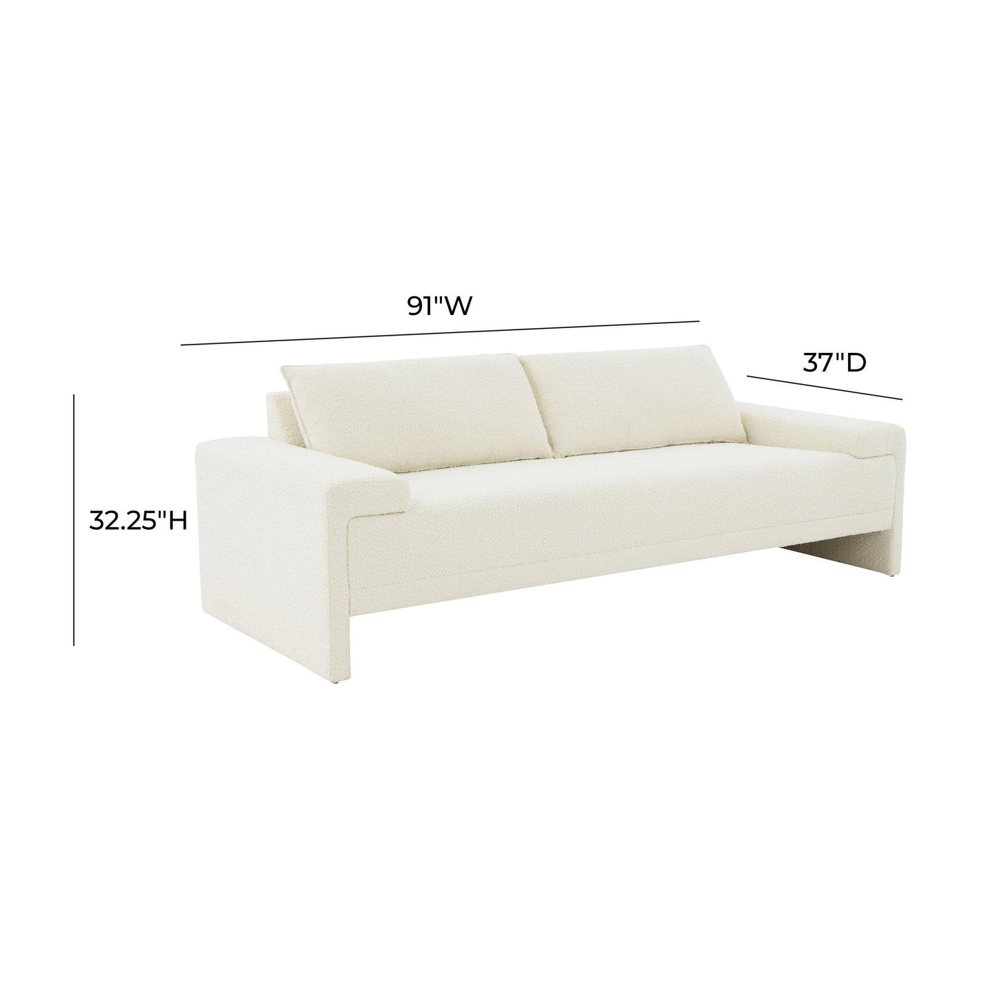 kelly cream boucle sofa