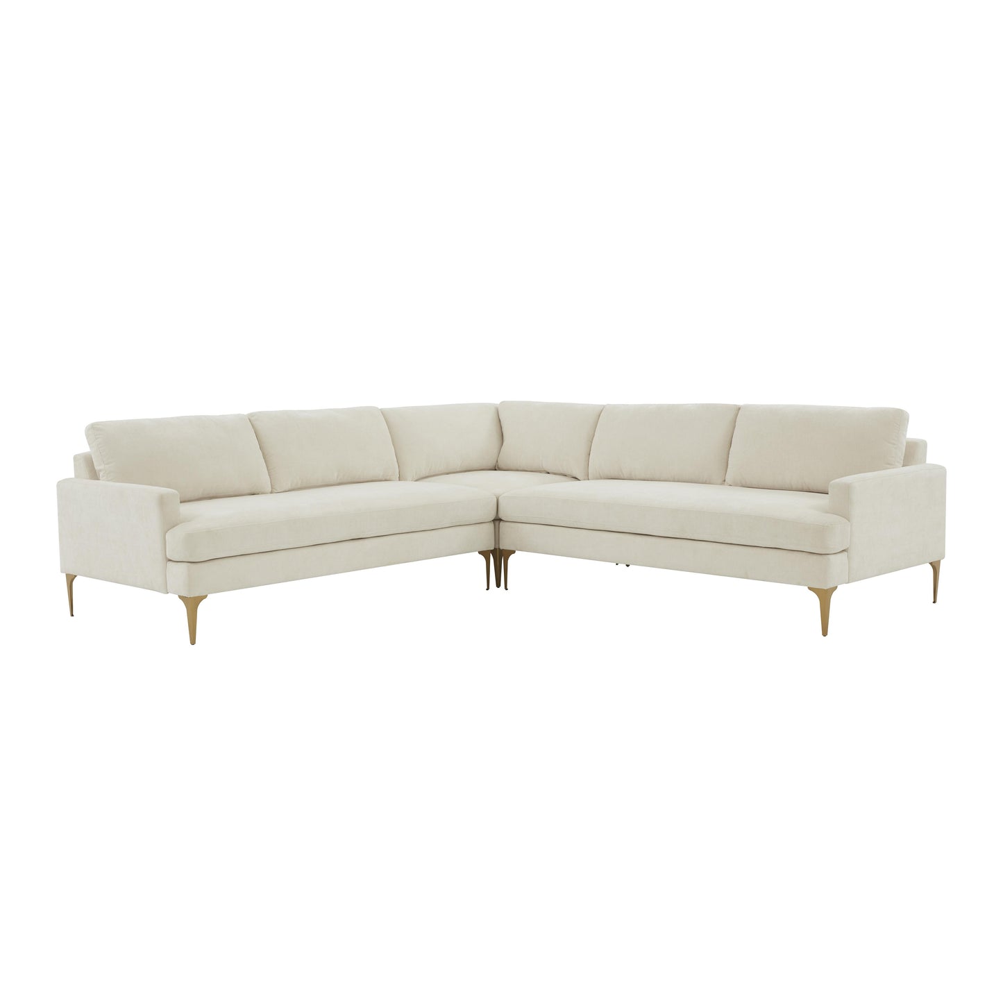 lana cream velvet l-sectional