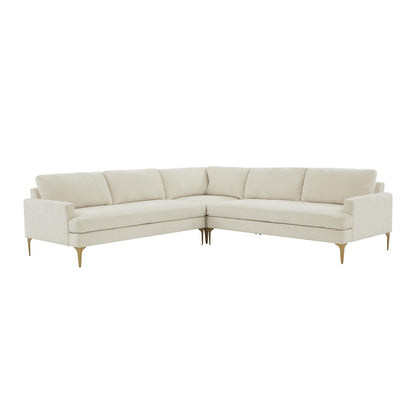 Lana Cream Velvet L-Sectional