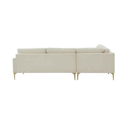 Lana Cream Velvet L-Sectional