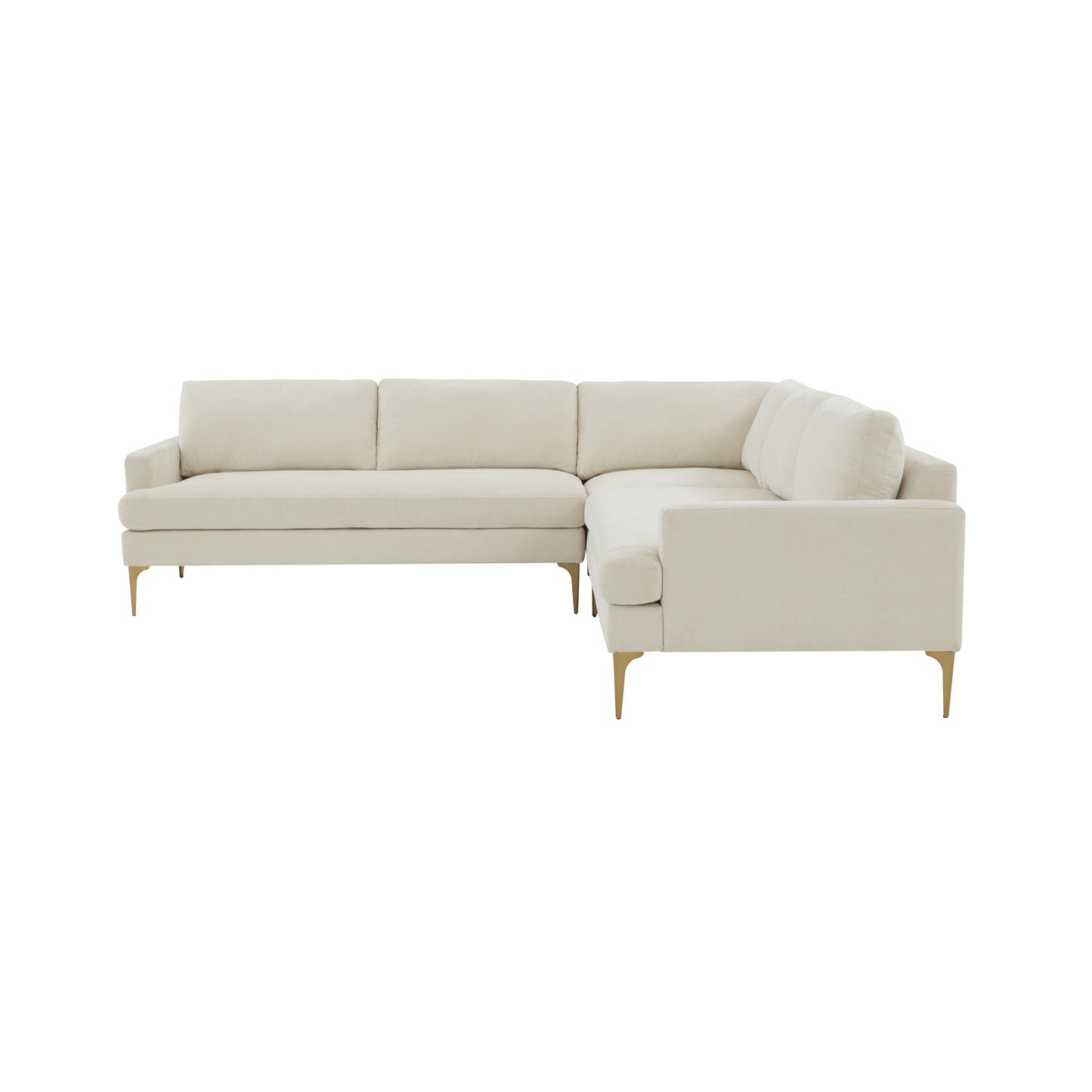 lana cream velvet l-sectional