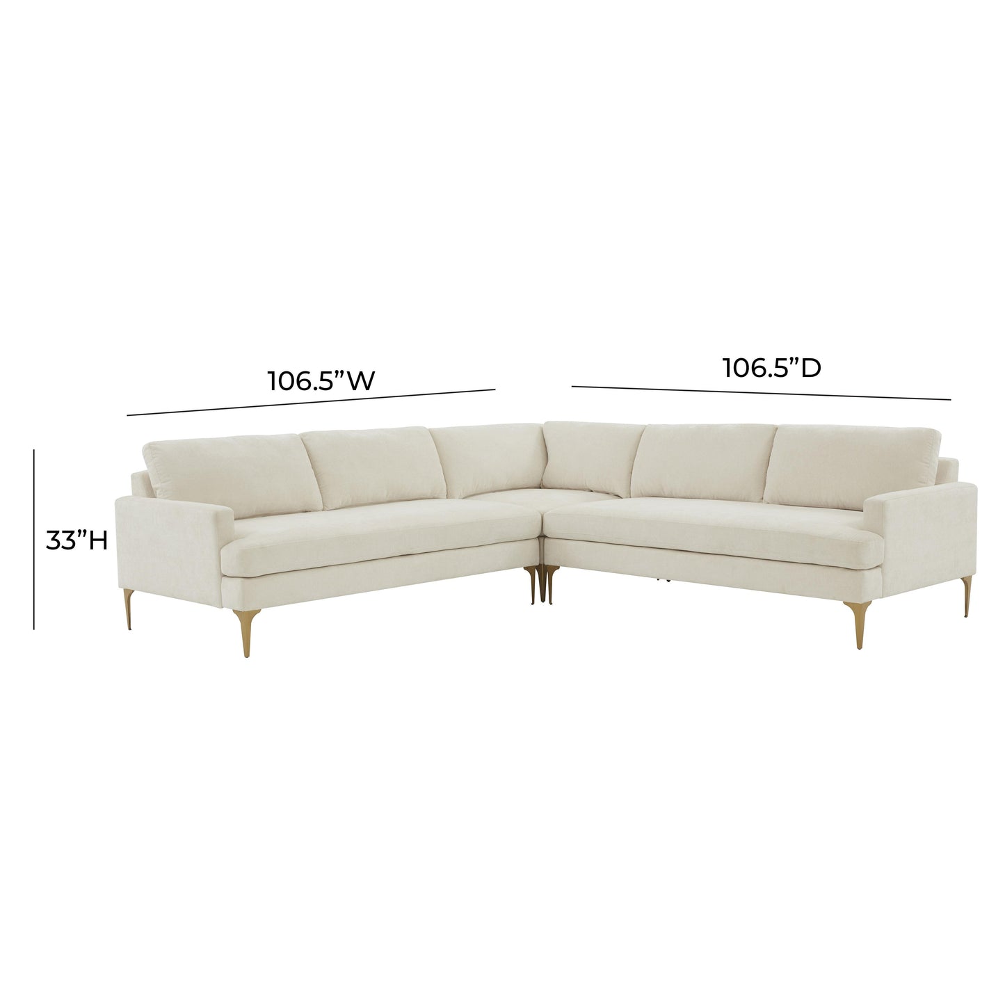 lana cream velvet l-sectional