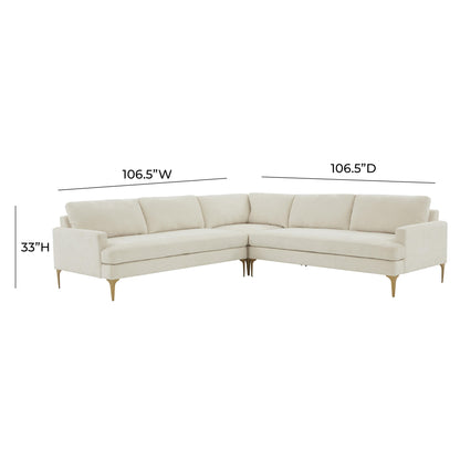 Lana Cream Velvet L-Sectional