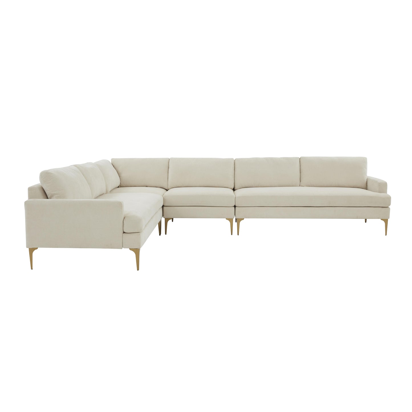 lana cream velvet large l-sectional