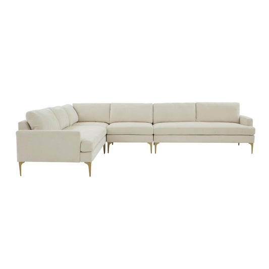 Lana Cream Velvet Large L-Sectional