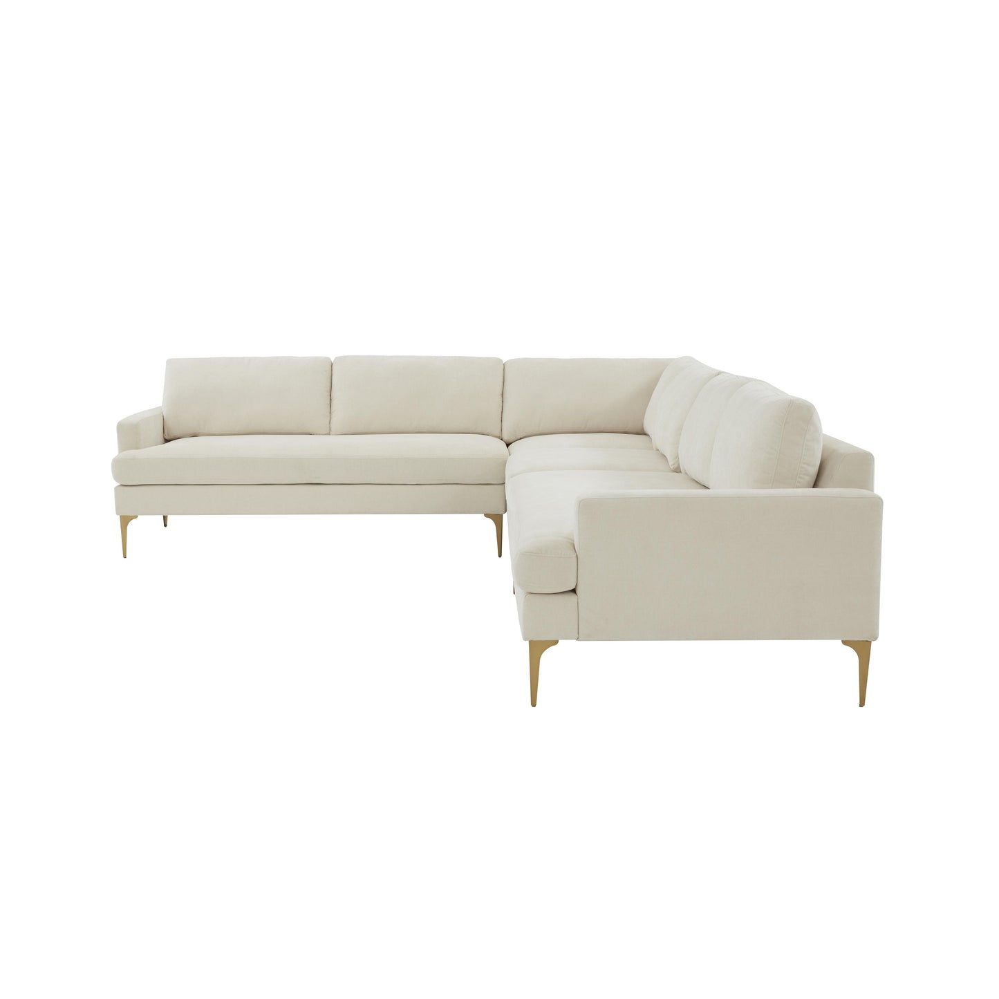 lana cream velvet large l-sectional