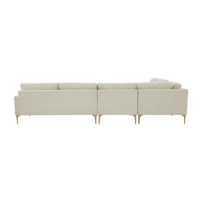 Lana Cream Velvet Large L-Sectional