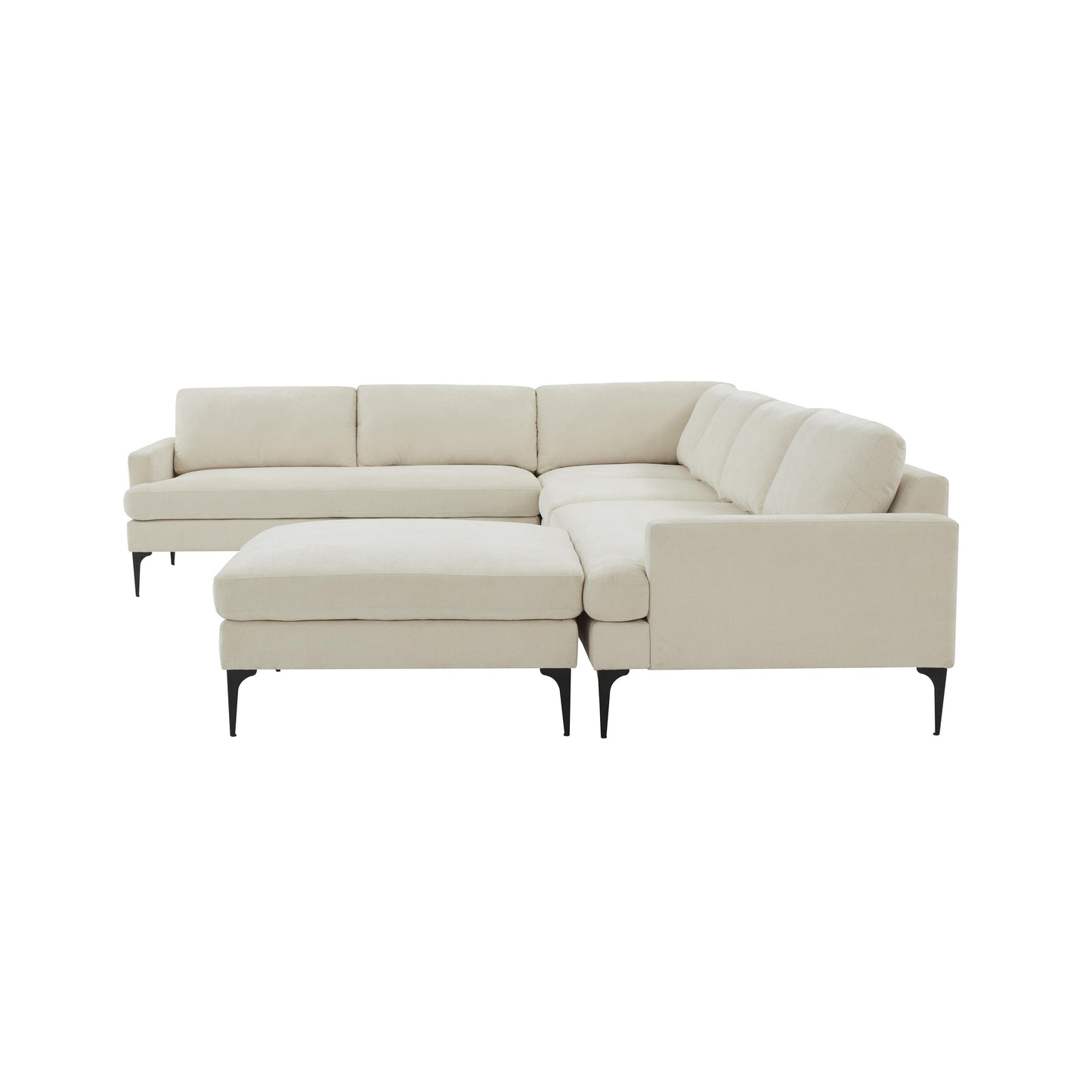 lana cream velvet large chaise sectional