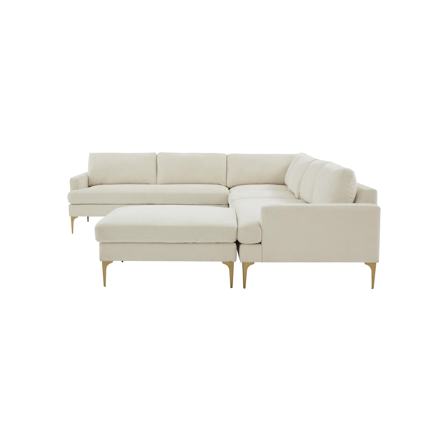 lana cream velvet large chaise sectional