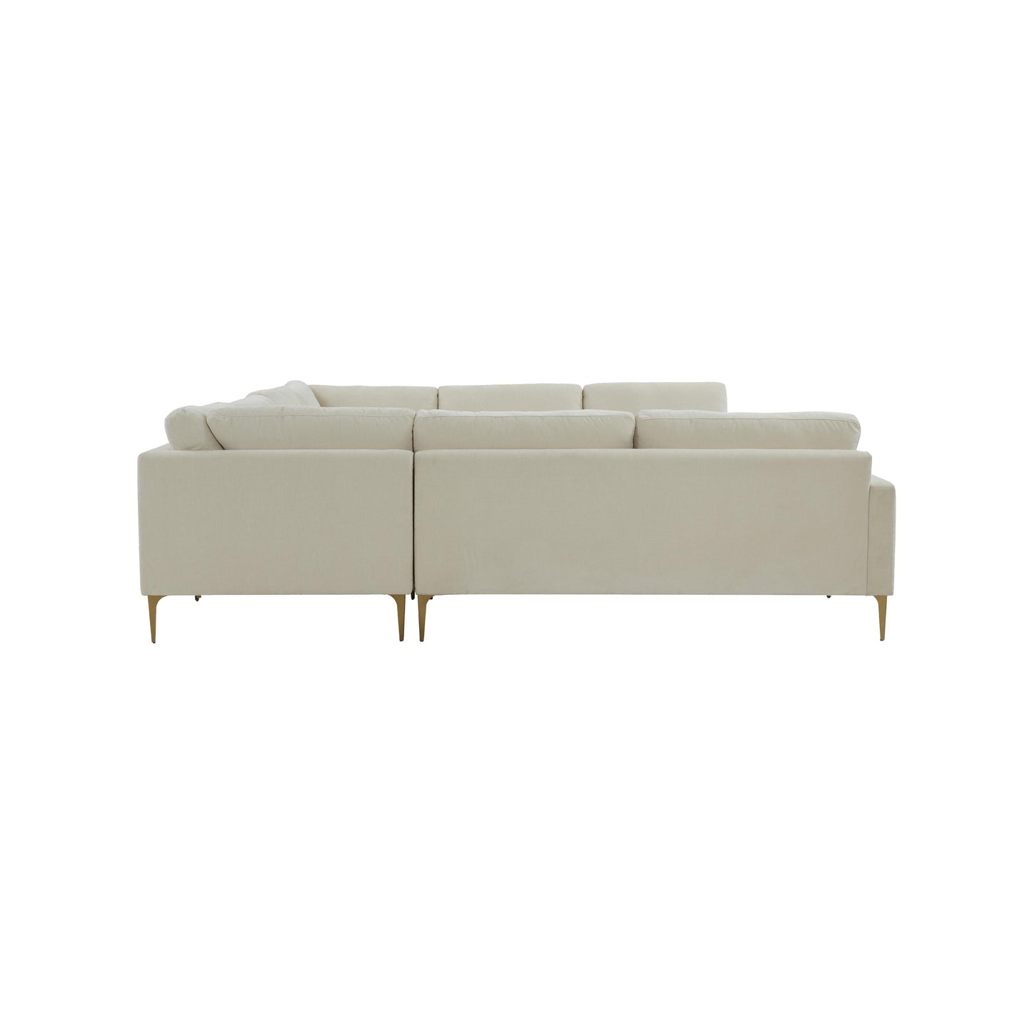 lana cream velvet u-sectional