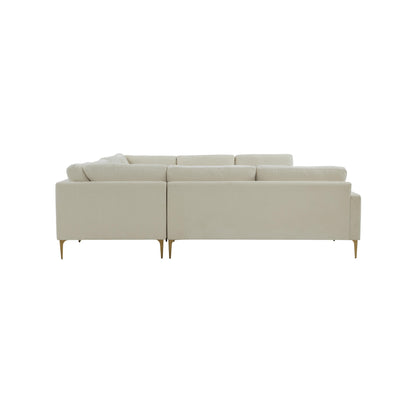 Lana Cream Velvet U-Sectional