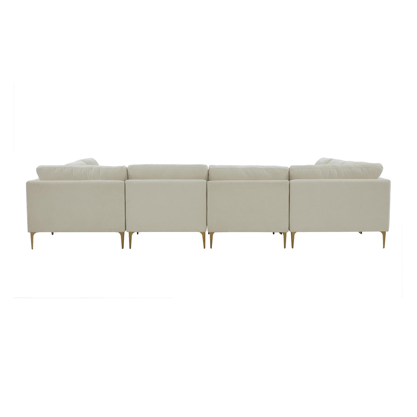 lana cream velvet u-sectional