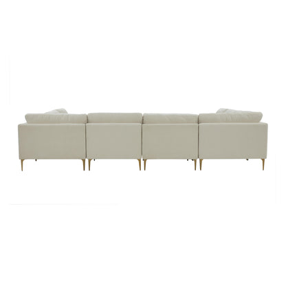 Lana Cream Velvet U-Sectional