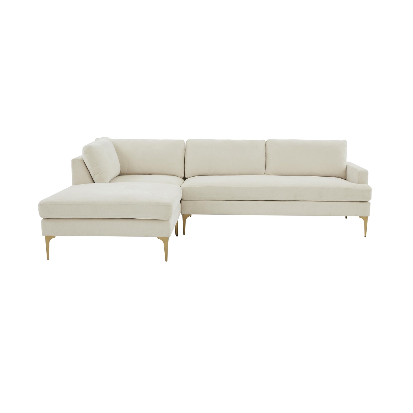 lana cream velvet laf chaise sectional