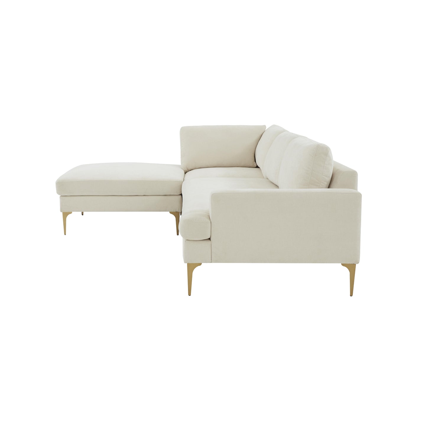 lana cream velvet laf chaise sectional