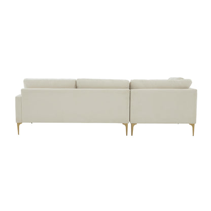 Lana Cream Velvet LAF Chaise Sectional