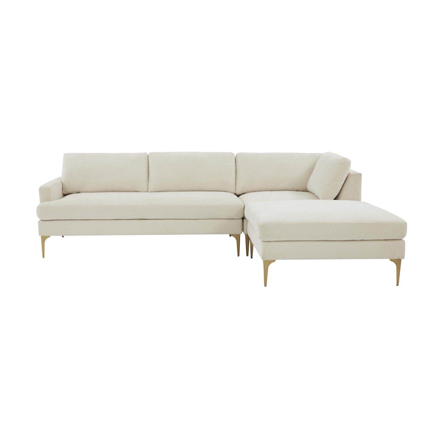 lana cream velvet raf chaise sectional