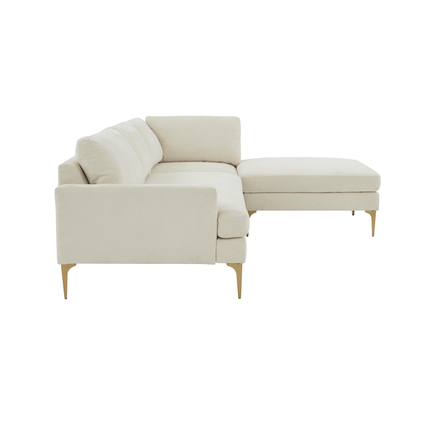 lana cream velvet raf chaise sectional