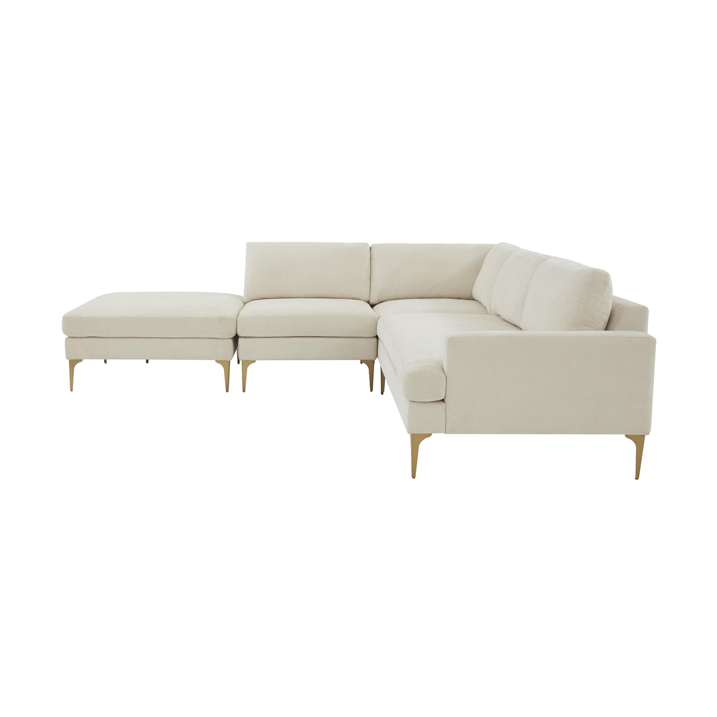 lana cream velvet large laf chaise sectional