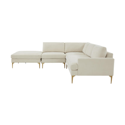 Lana Cream Velvet Large LAF Chaise Sectional