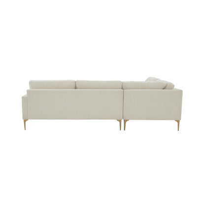 Lana Cream Velvet Large LAF Chaise Sectional